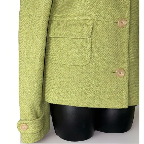 VTG 2004 Banana Republic MD Green Tweed Chenille Blazer Wool Jacket Coat Preppy - Picture 5 of 8